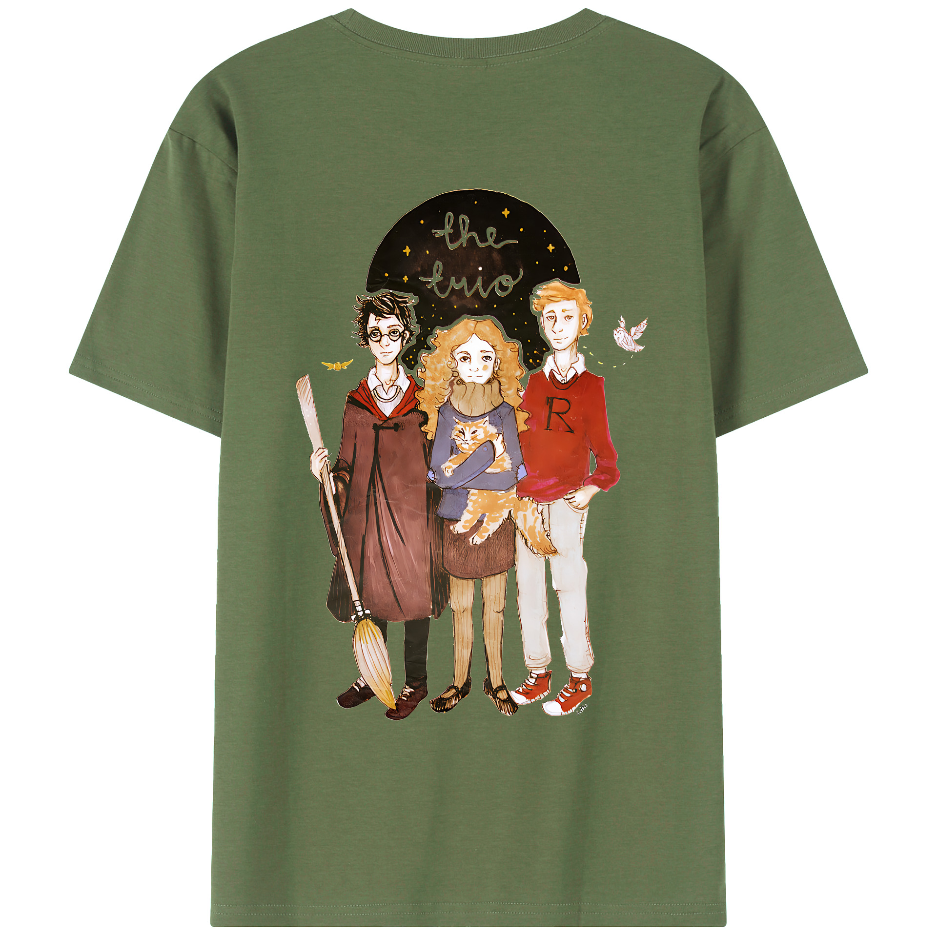 （画像用） Harry Potter ハリー・ポッターシリーズ 綿100％ メンズ半袖Tシャツ（バックプリント） 通気性